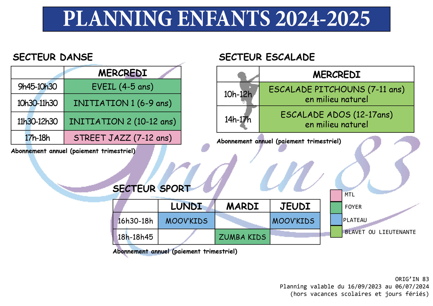 Planning - Origin 83